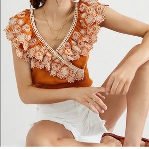 Anthropologie ruffled top